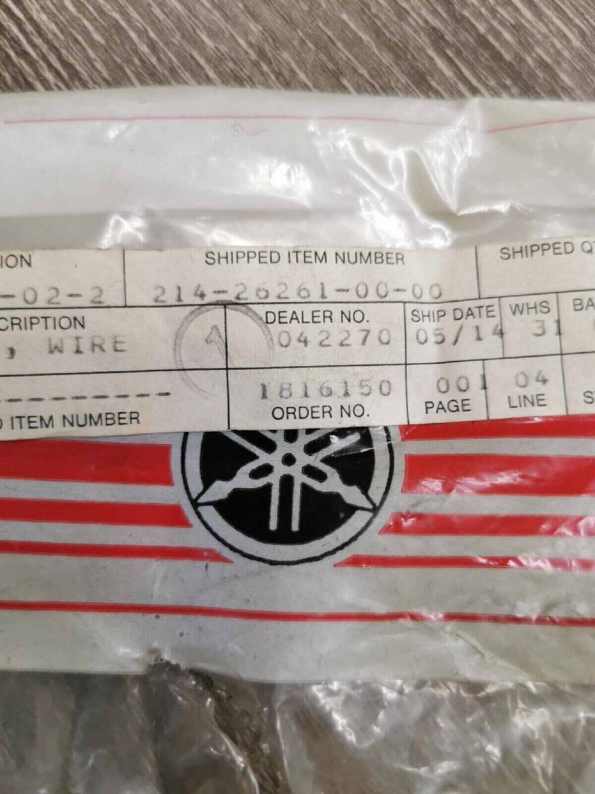 NOS YAMAHA CYLINDER WIRE 214-26261-00-00 SUB 214-26261-01-00 Y56