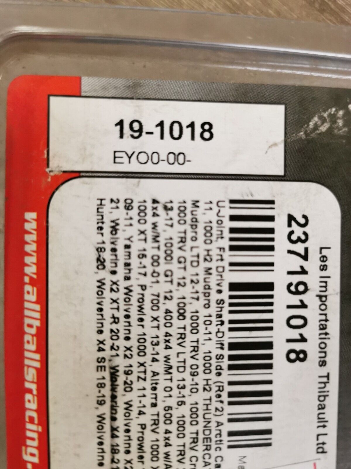 NOS ALL BALLS Arctic Cat 1000  U-JOINT FRONT DRIVE SHAFT Diff Side 19-1018 J51