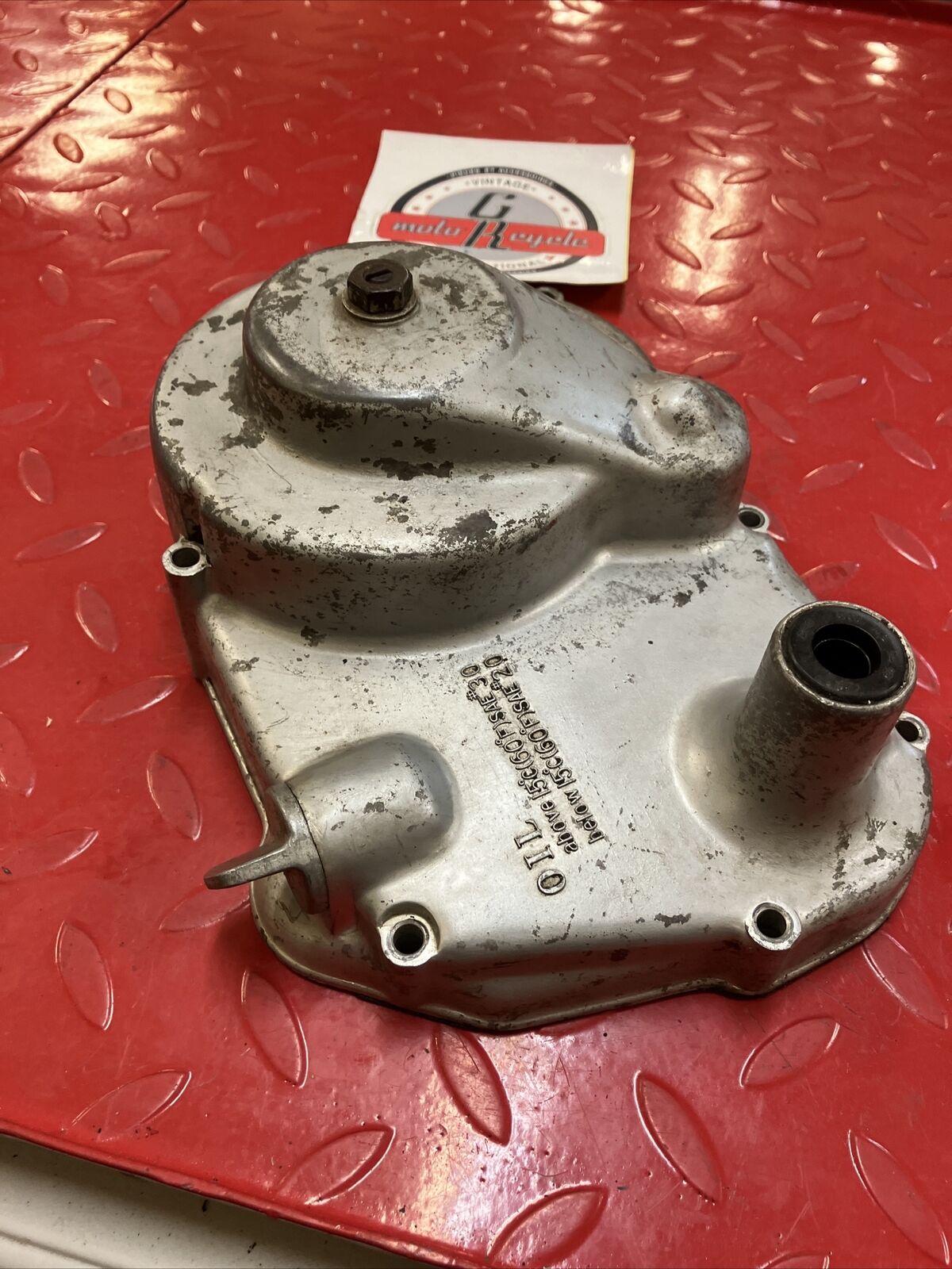 Honda C105 C105T CA105T Trail 55 right crankcase clutch cover oil dipstick
