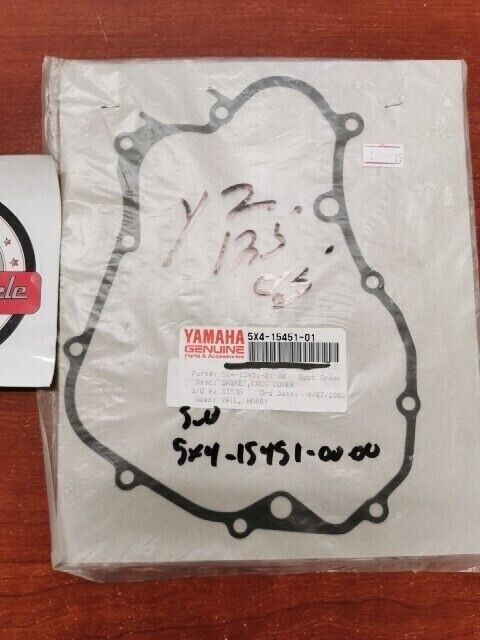 NOS Yamaha CRANK CASE COVER GASKET 5X4-15451-01-00 SUB 5X4-15451-00-00 Y107