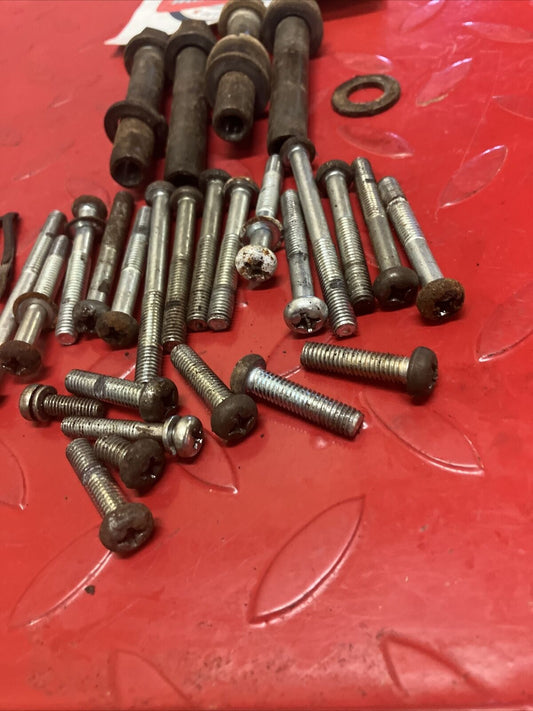 Suzuki RV125 1975 engine motor crankcase cover cylinder head hardware nut bolt