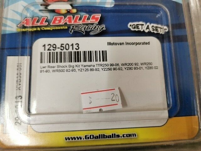 NOS ALL BALLS TTR250 WR200 WR250 Lower Rear Shock Bearing Kit  29-5013 J53