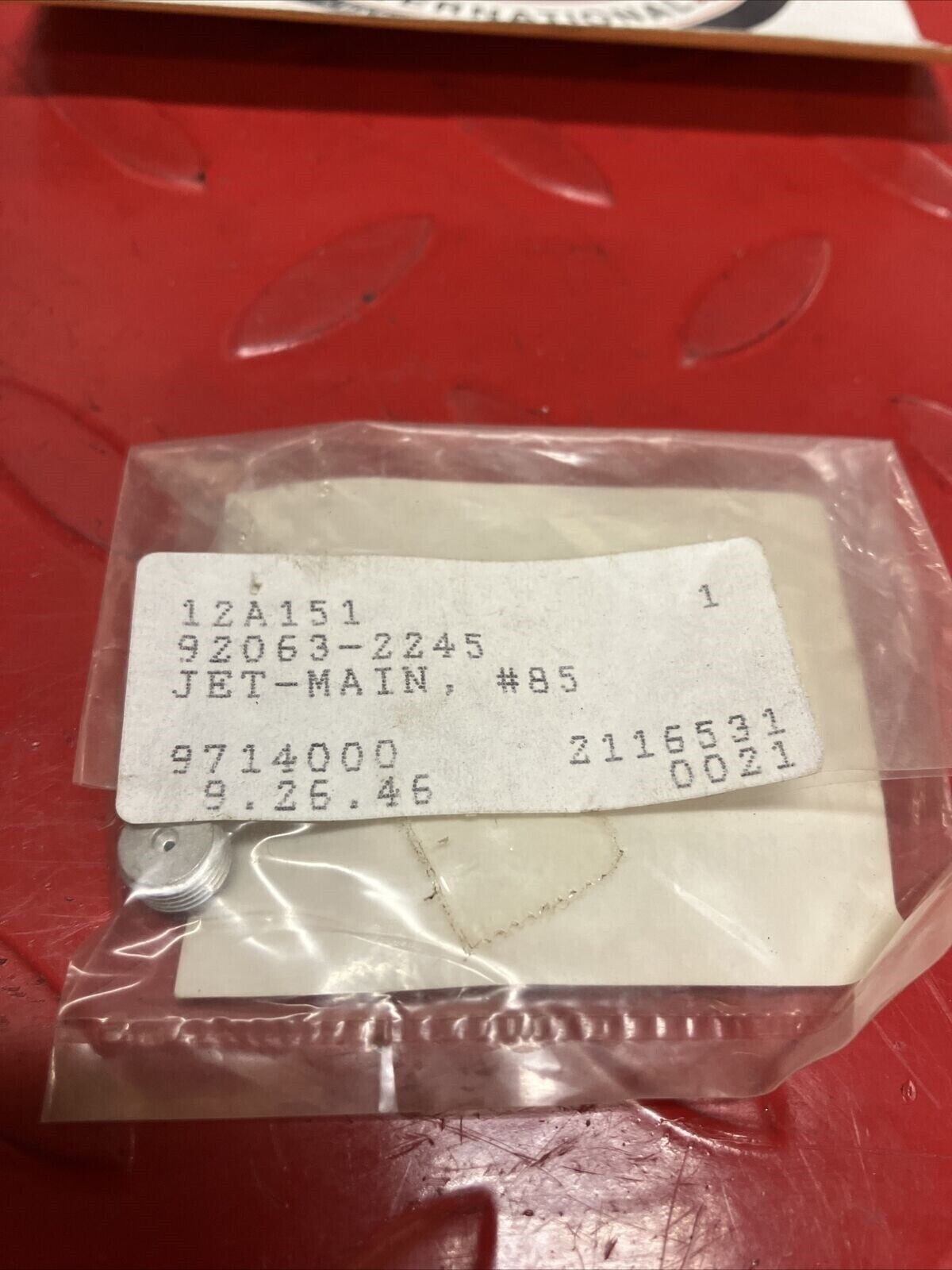 NOS KAWASAKI GE4300 GE5000 MAIN JET 85 92063-2245 K13