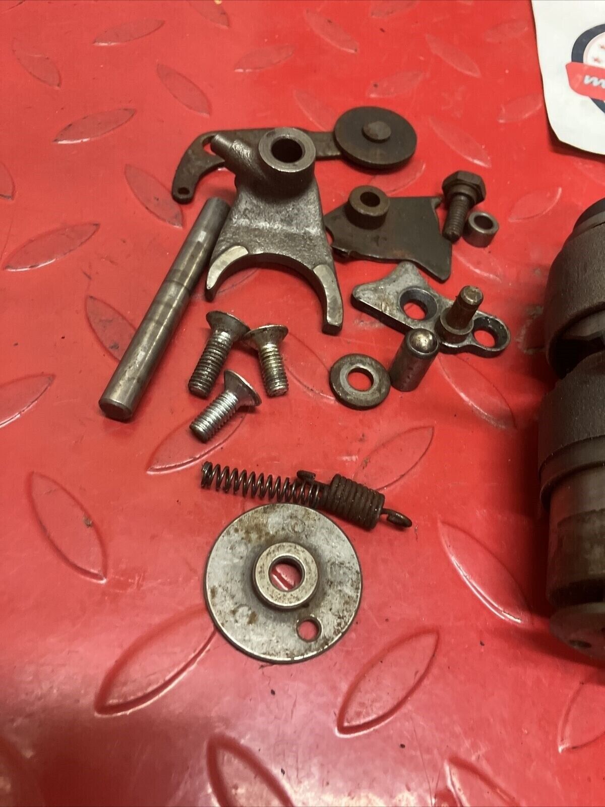 Suzuki TS125 1977 transmission shaft gear gearshift gear shift drum cam forks