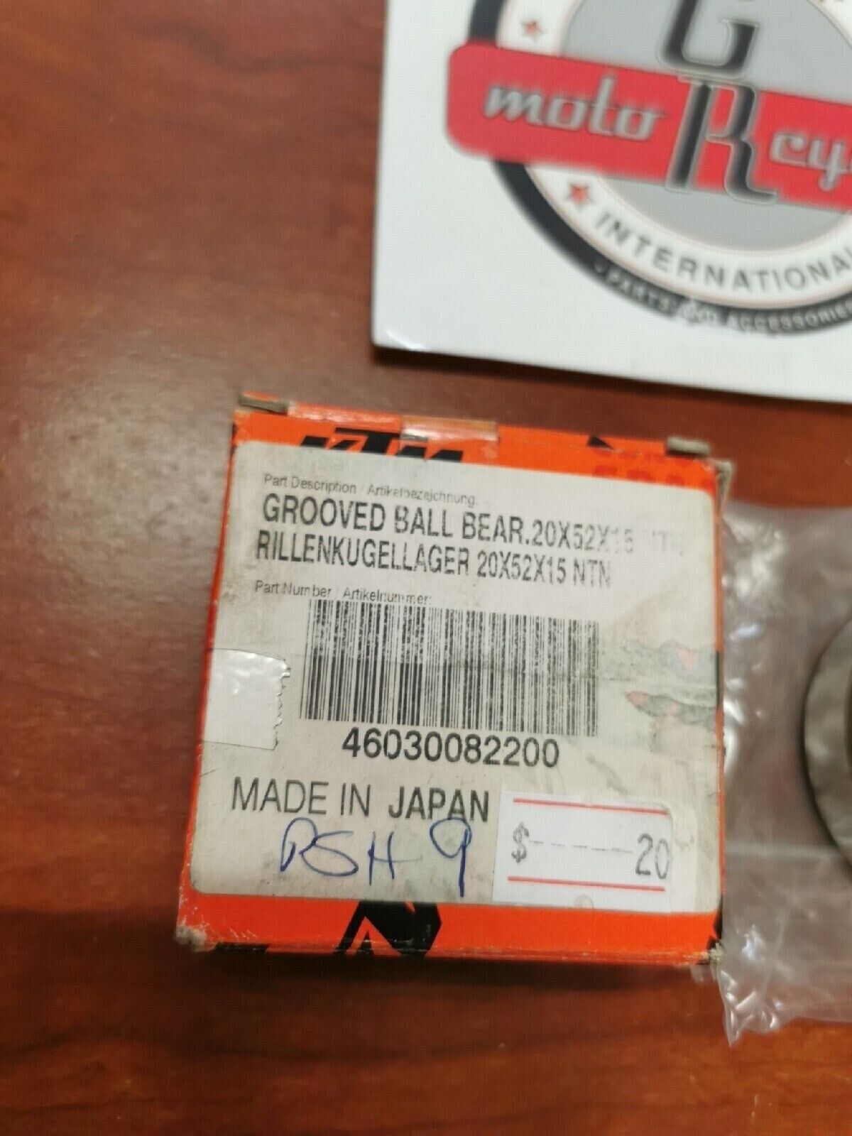 NOS KTM 65SX XC GROOVED BALL BEARING 20X52X15 NTN 46030082200 KT3