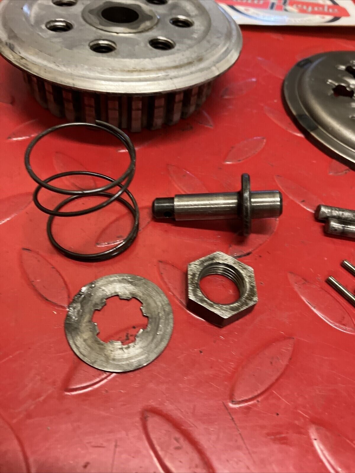 Suzuki TC125 1972 clutch hub pressure plate misc parts TS125