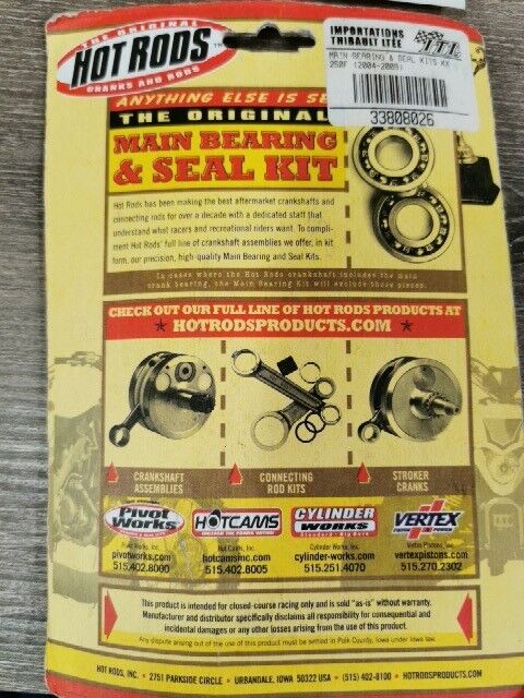 NOS HOT RODS KX250F RMZ250 MAIN BEARING SEAL KIT K043 J53