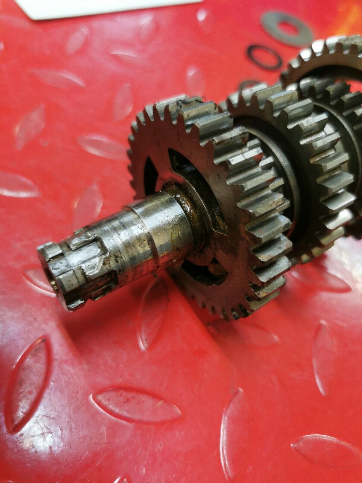 Honda MT250 1975 transmission mainshaft countershaft main counter shaft gear