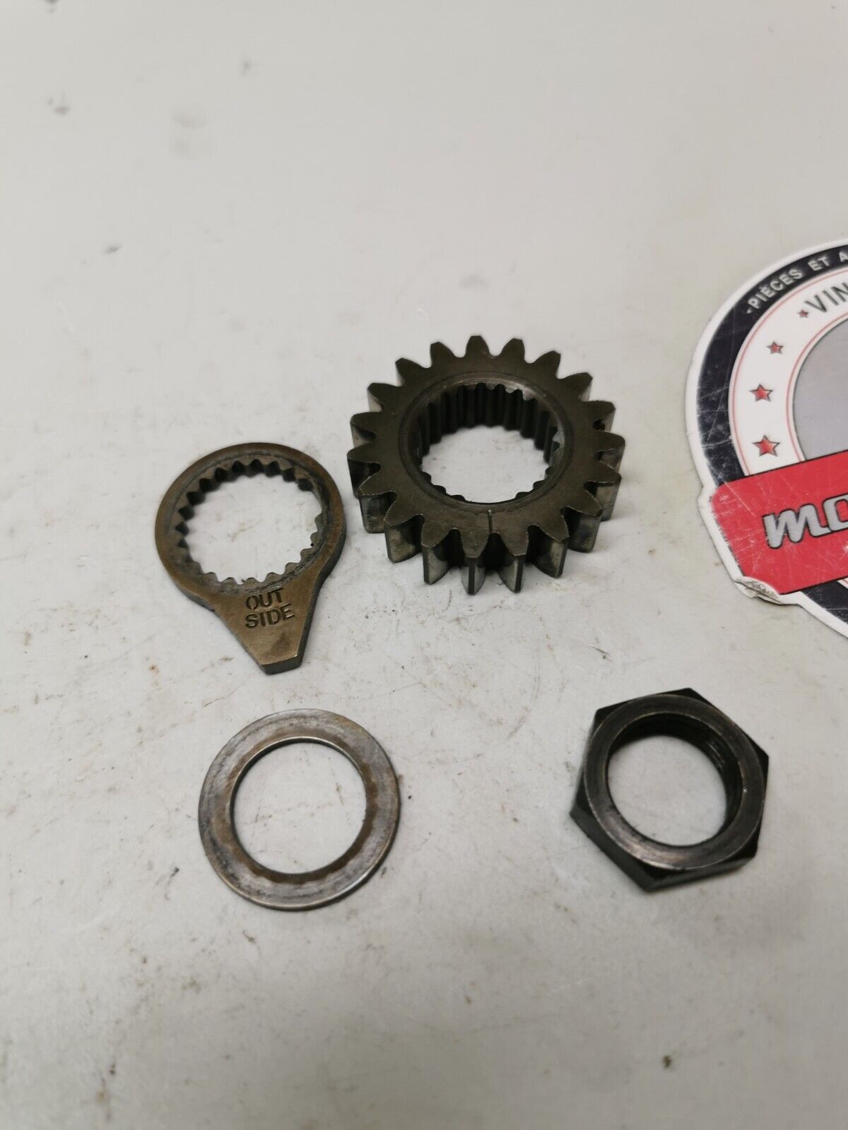 Honda XR200R 1984 primary drive gear crankshaft nut rotor pulser washer 2