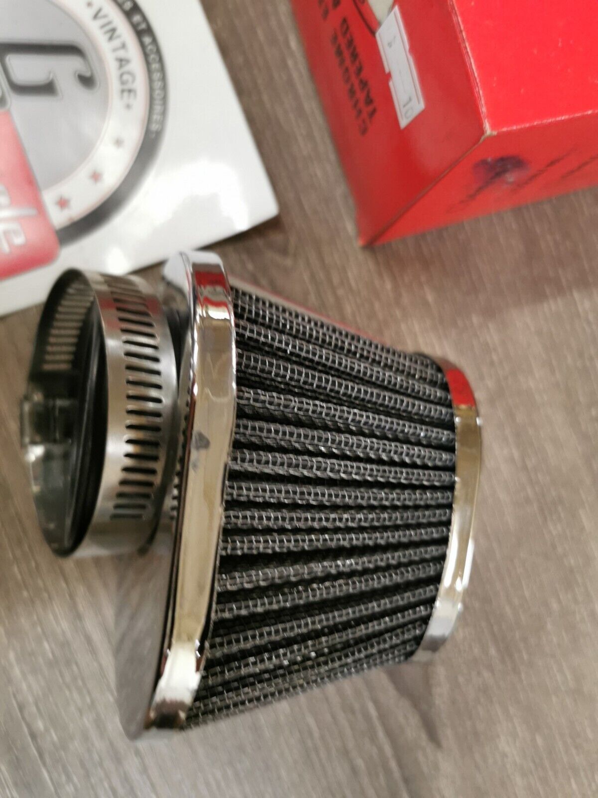NOS Chrome Cap Air Filter 42MM 15-0033 J26