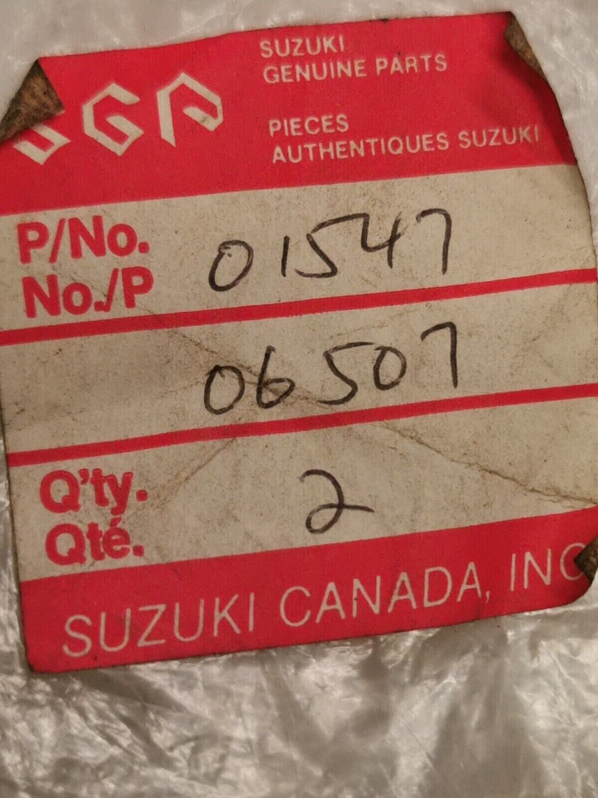 NOS SUZUKI SV650 RMX250T BOLT 01547-06507 S29