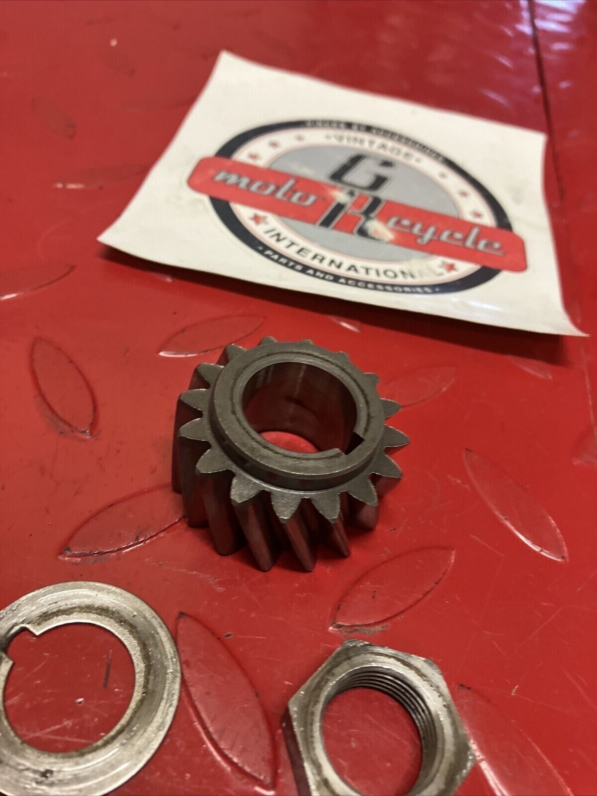 Suzuki DS100 1978 Primary drive gear washer nut
