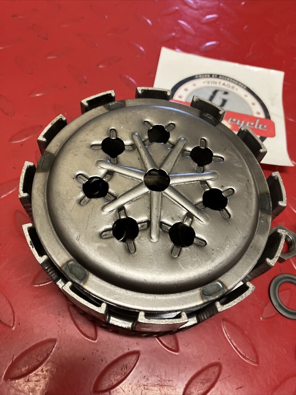 Suzuki RV125 1973 clutch basket hub pressure plate assembly
