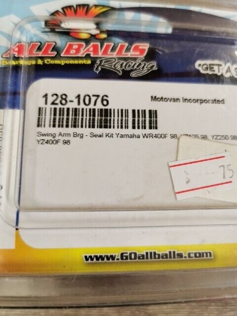 NOS ALL BALLS WR400F YZ250 YZ125 SWING ARM BEARING 28-1076 J53