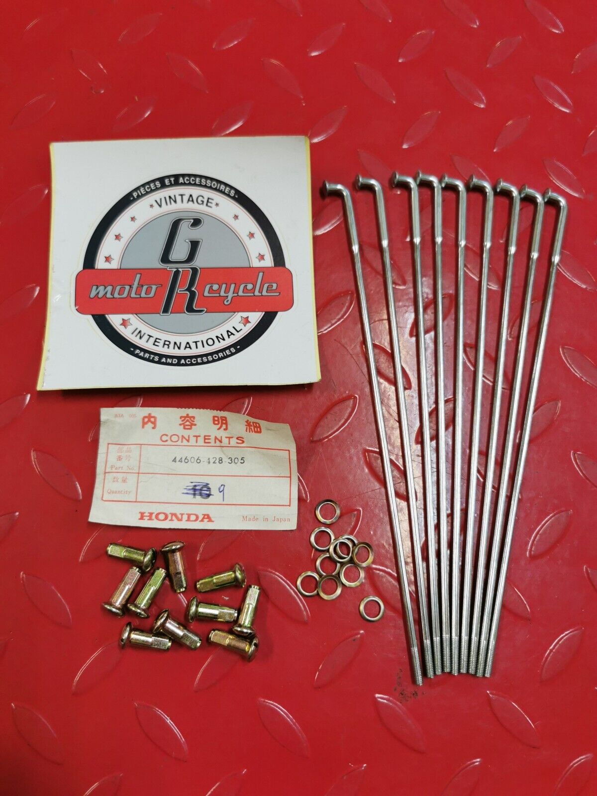 NOS HONDA XL250 1978 1979 1980 SPOKE ASSY. A, FR. 44606-428-305 H15