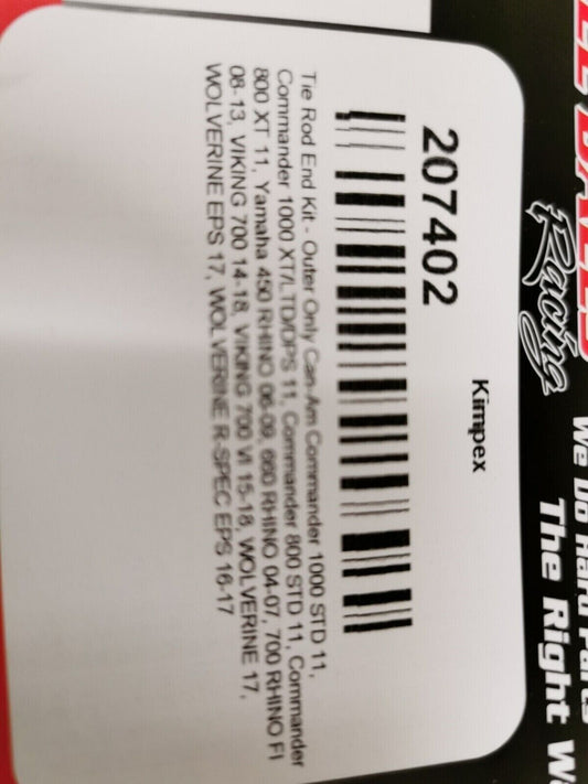 NOS ALL BALLS YXR450FA YXR660FA YXM700P YXC700 Tie Rod End Kit 51-1037-S J50