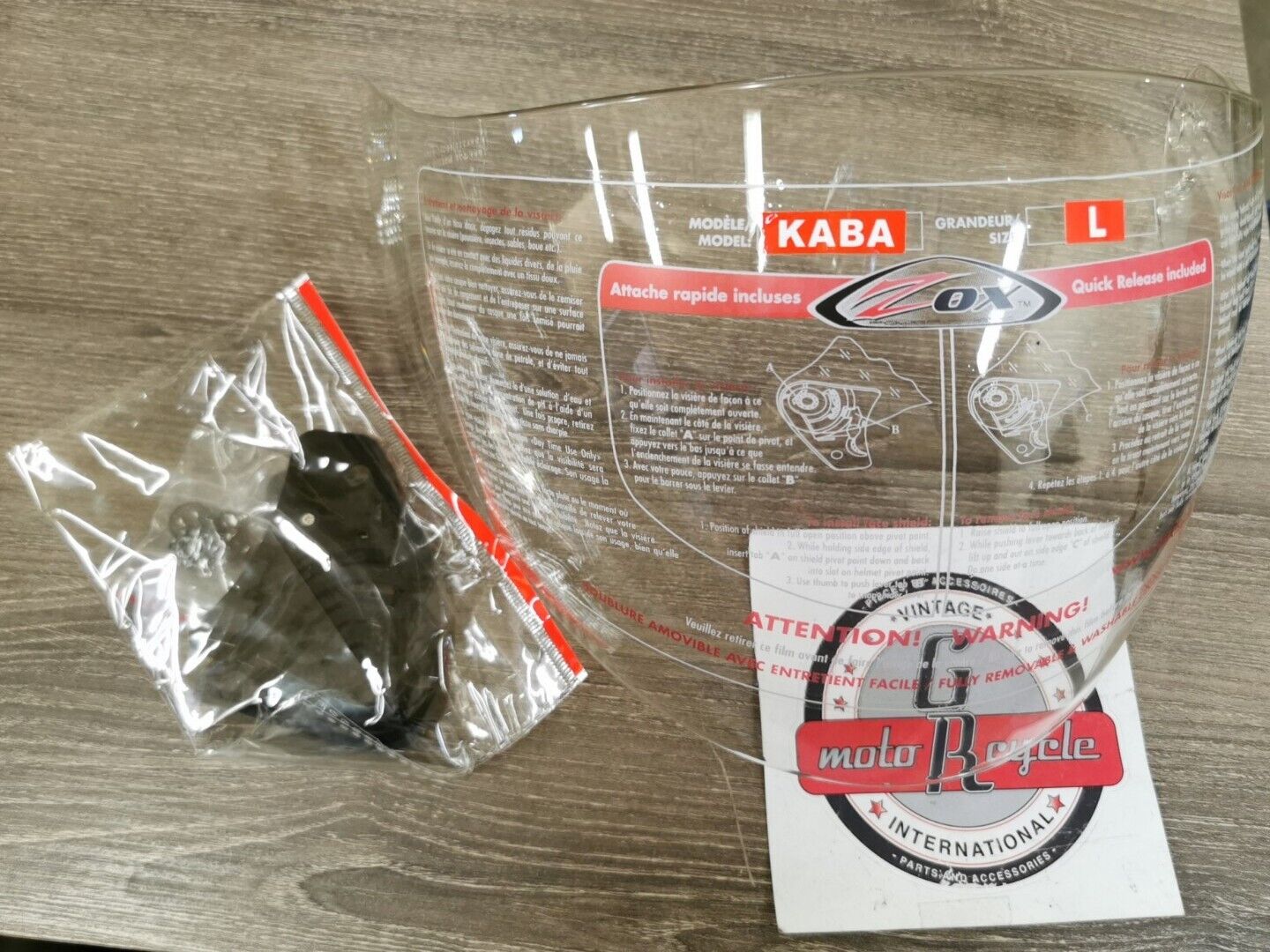 NOS ZOX Full Face Shield MODEL KABA SIZE LARGE  86-90007 J37