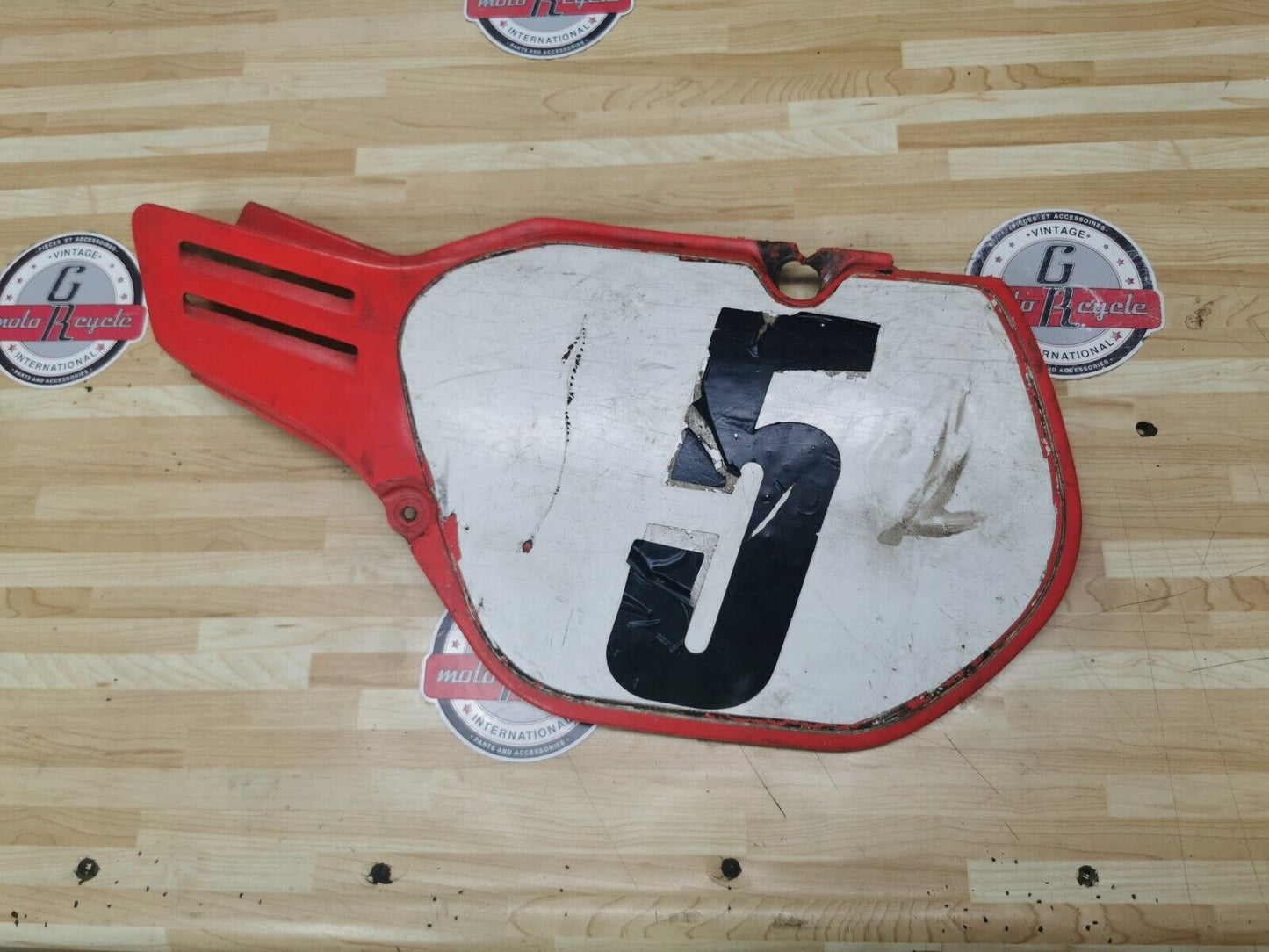 Honda CR125R 1986 left side cover panel number plate G