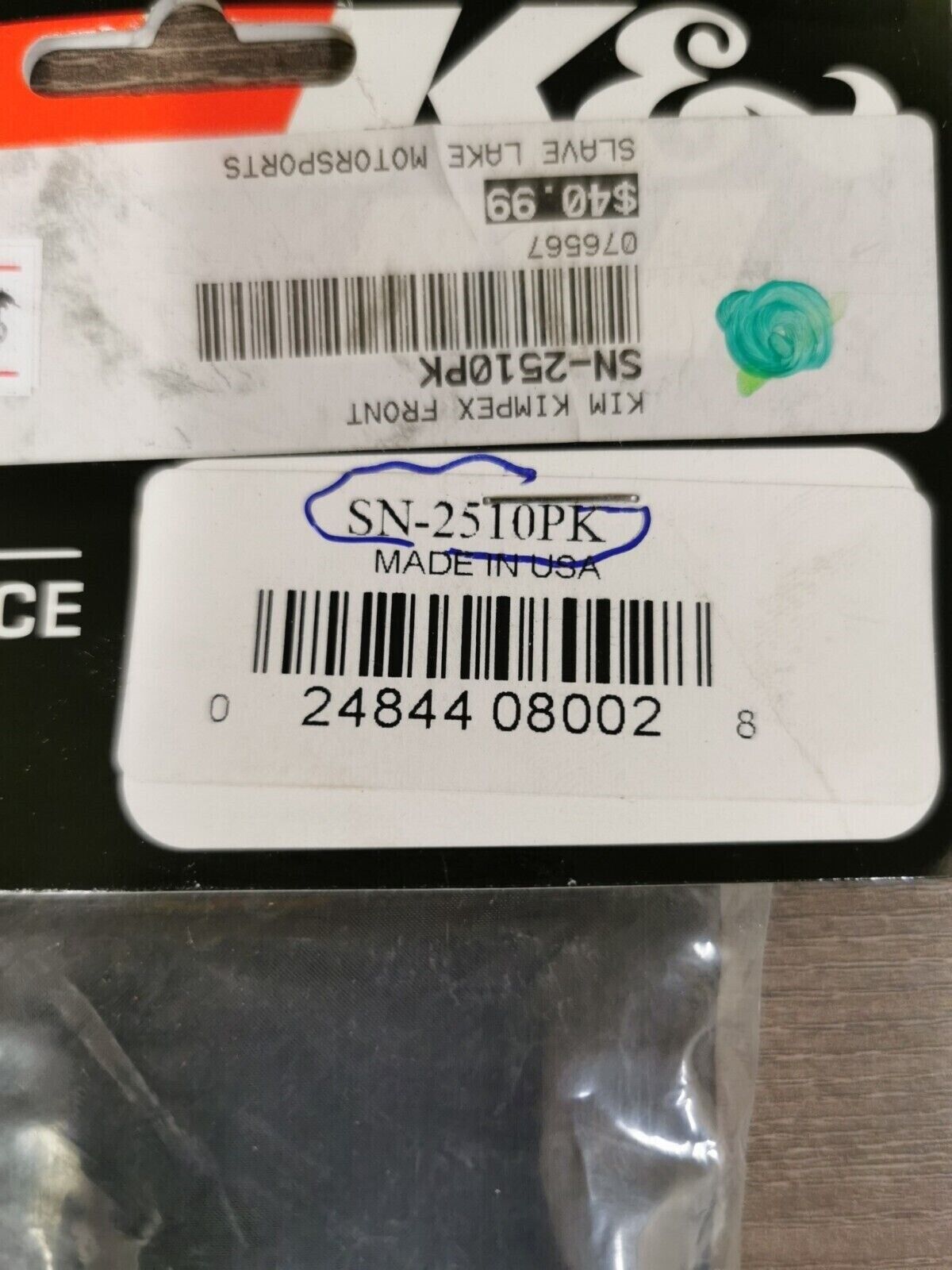 NOS K&N AIR FILTER WRAP SN-2510PK J40