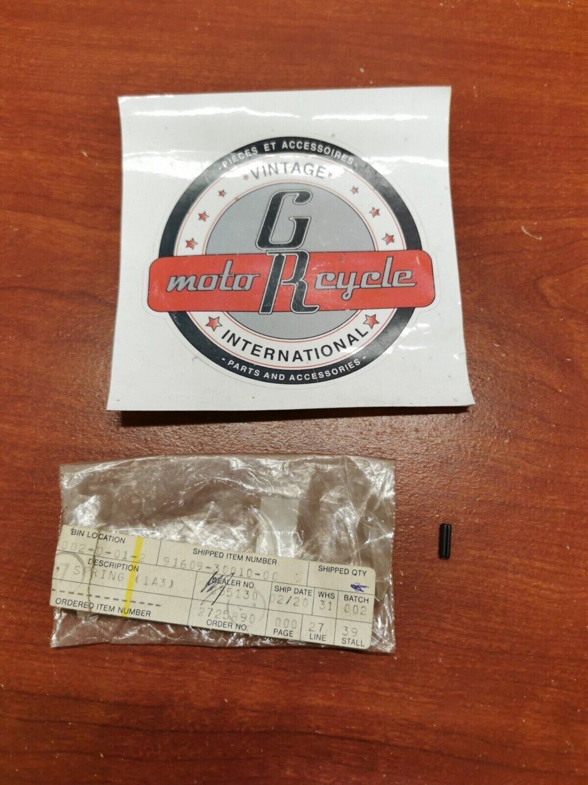 NOS Yamaha 2018 - 2020 VK540 SPRING PIN 91609-30010-00 SUB. 91690-30010-00 Y99