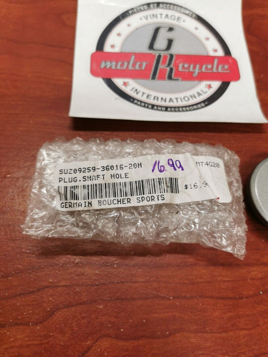 NEW NOS Suzuki SHAFT HOLE PLUG (SILVER) 09259-36016-20H S18