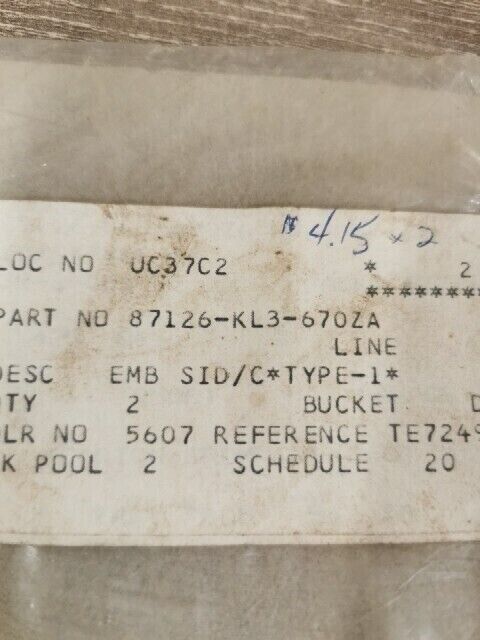 NOS HONDA XL350R 1984 EMBLEM SIDE COVER TYPE 1 QTY 2 87126-KL3-670ZA H89