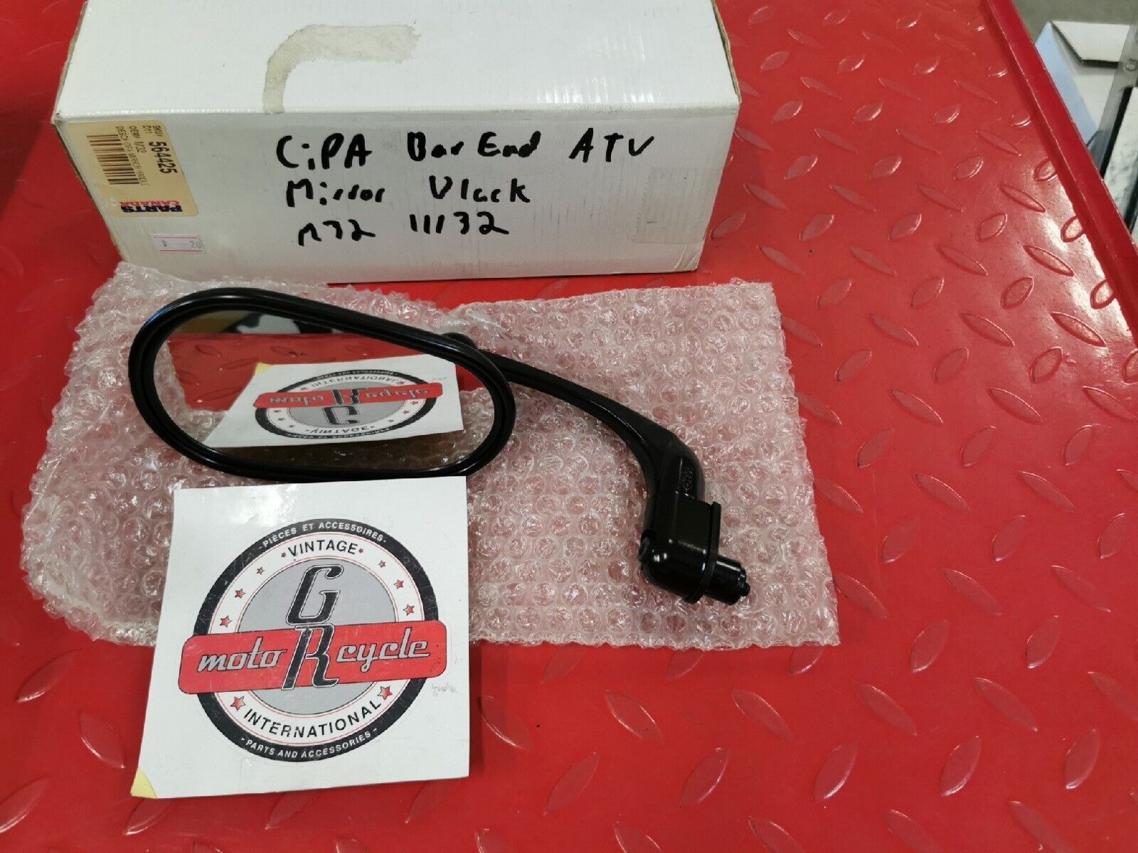 NOS CIPA BAR END ATV UNIVERSAL MIRROR BLACK  M32 11132  J6