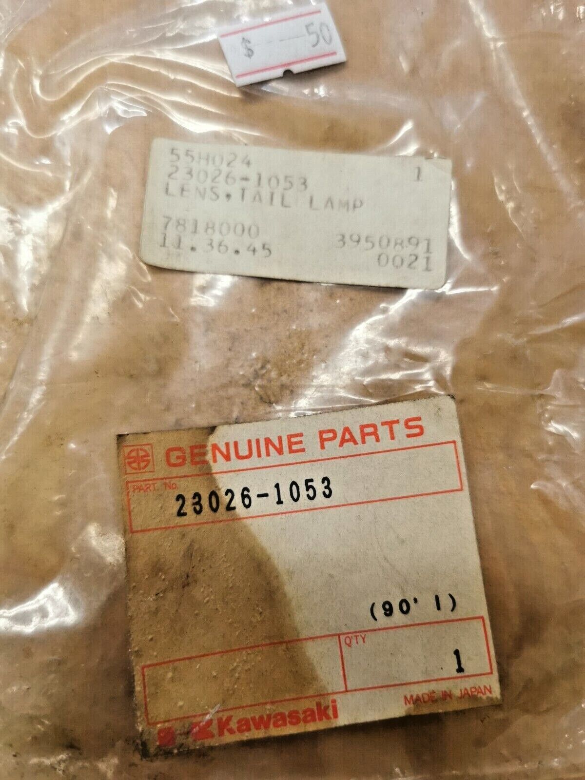 NOS KAWASAKI KLR250 KL600 KLR650 1984 - 1992 TAILLIGHT LENS 23026-1053 K7