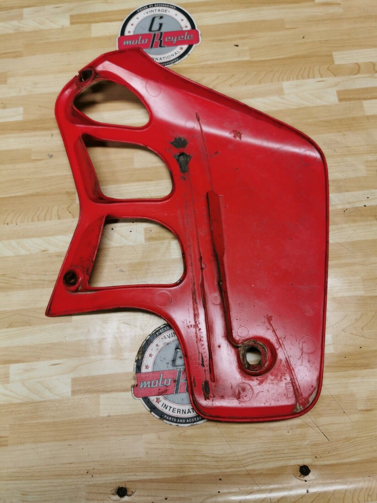 Honda CR250R 1989 left side cover panel radiator shroud plastic fairing 2