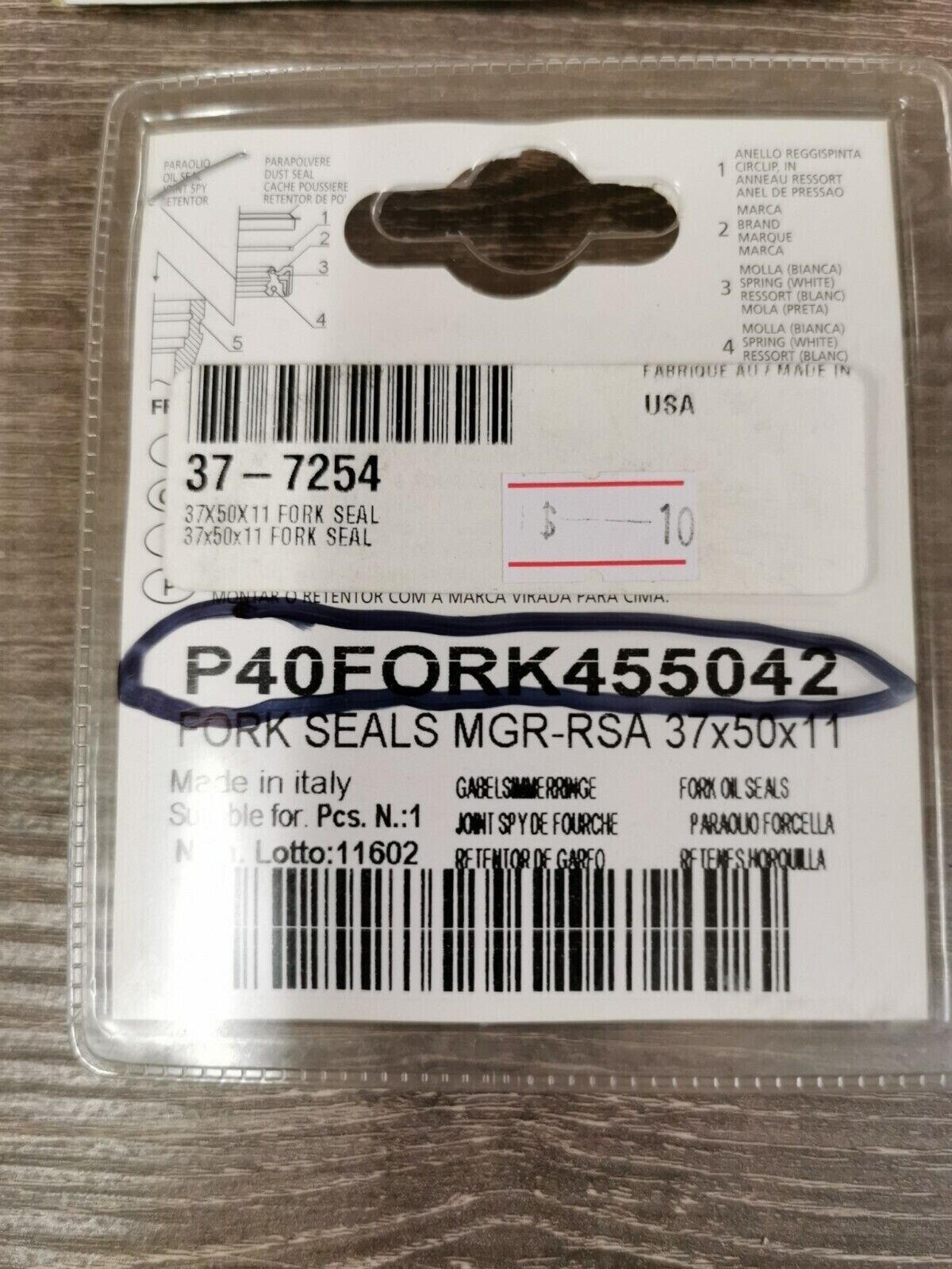 NOS ATHENA FORK SEALS  37X50X11 P40FORK455042 J27