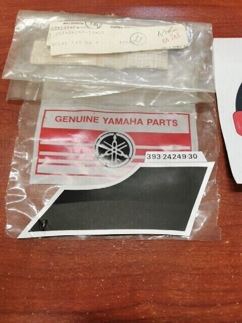 NOS Yamaha 1976 GT80 FUEL TANK GRAPHIC (DAMAGED) 393-24249-30-00 Y121
