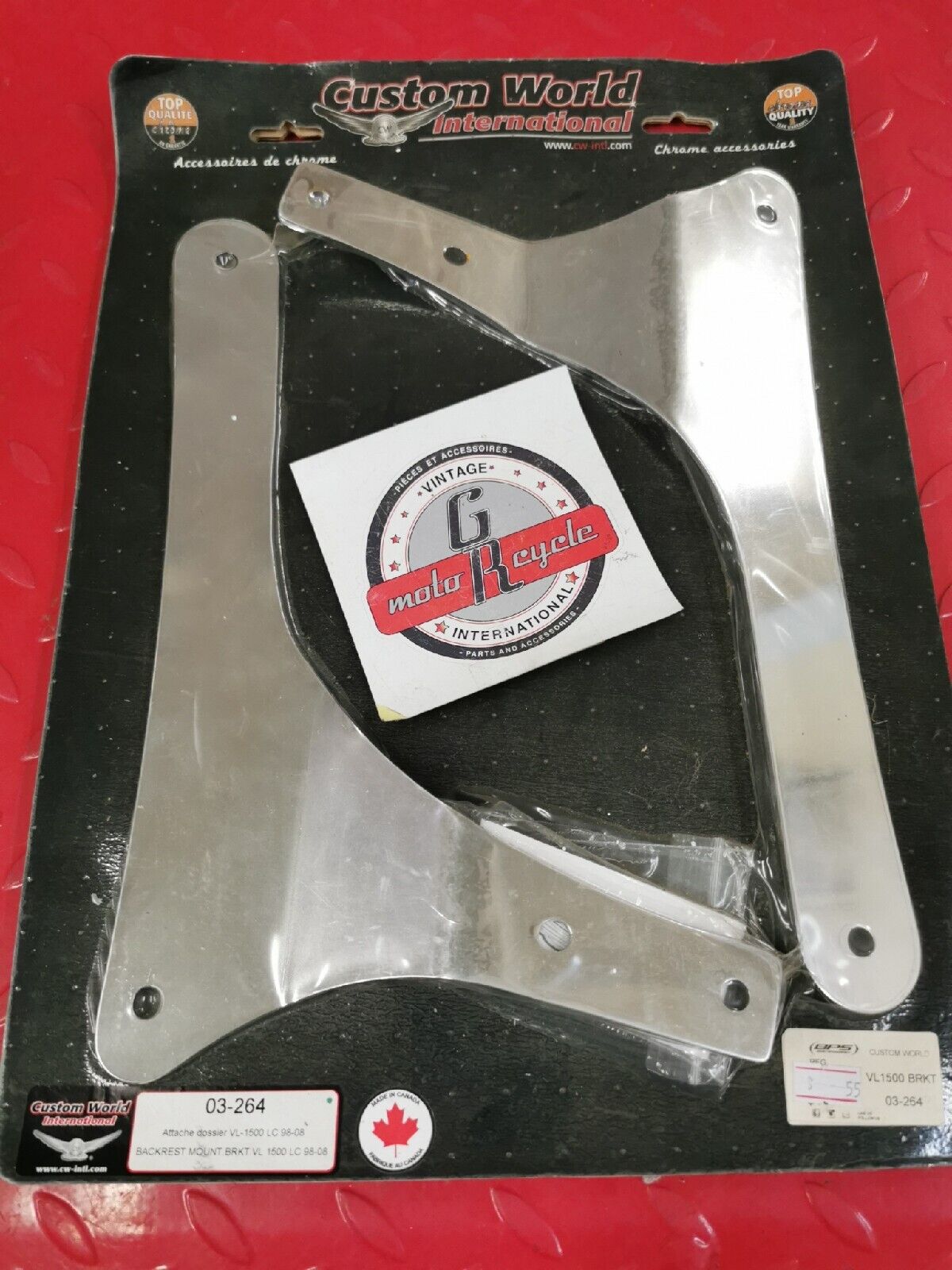 NOS CUSTOM WORLD VL1500 1998 - 2008  Backrest Mounting Kit 03-264 J17
