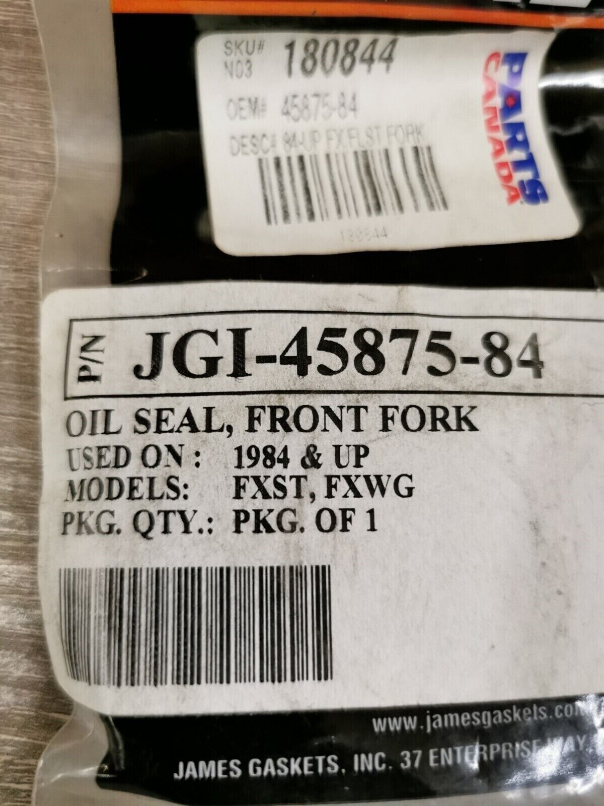 NOS James Gasket FXST FXWG OIL SEAL FRONTE FORK  JGI-45875-84 J45