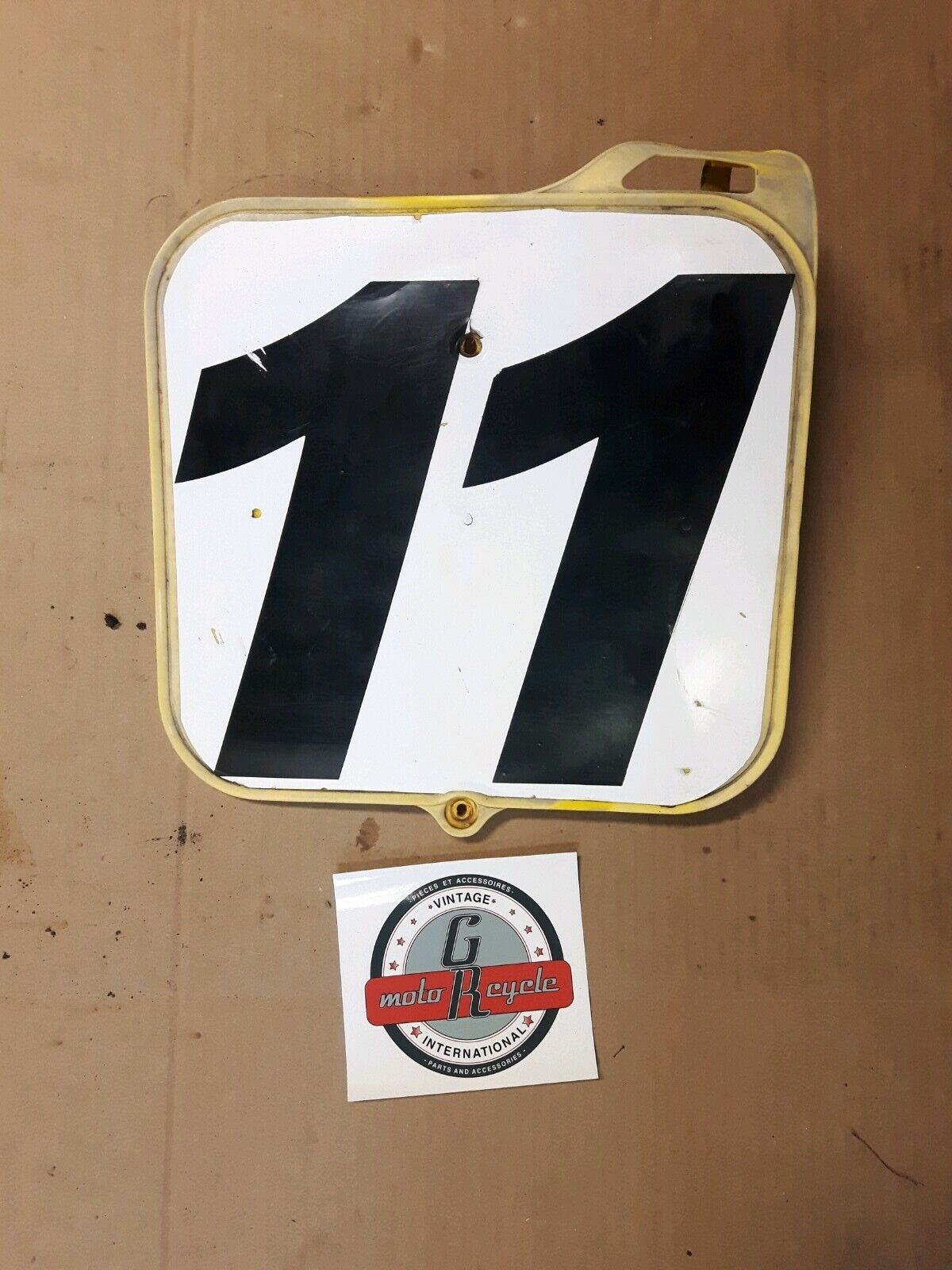 Suzuki RM250 1990 front number plate cover panel 1989 yellow