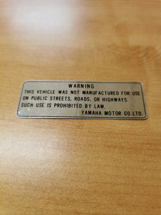 NOS YAMAHA TT225 GTMX GT80 JT2 SS440 ET300 LABEL SAFETY 288-21659-00-00 Y49