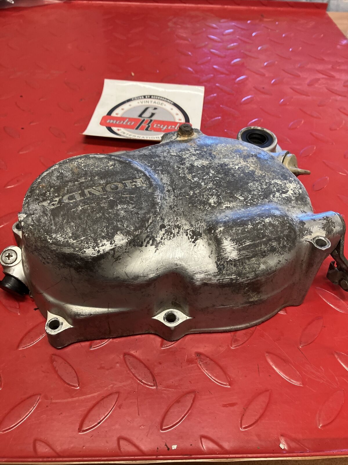 Honda XR75 1974 right crankcase clutch cover 1974 1975 1976