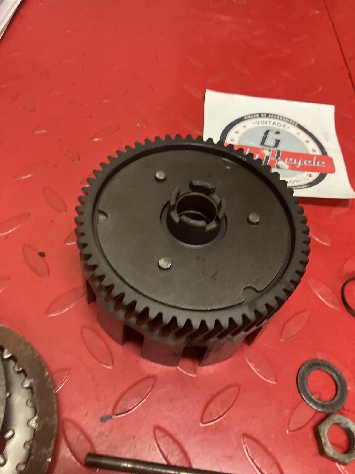 Suzuki RV125 1975 clutch basket hub pressure plate assembly