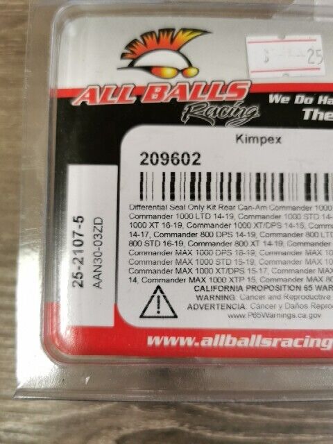 NOS ALL BALLS Commander 1000 Can Am DIFFERENTIAL SEAL KIT  25-2107-5 J54