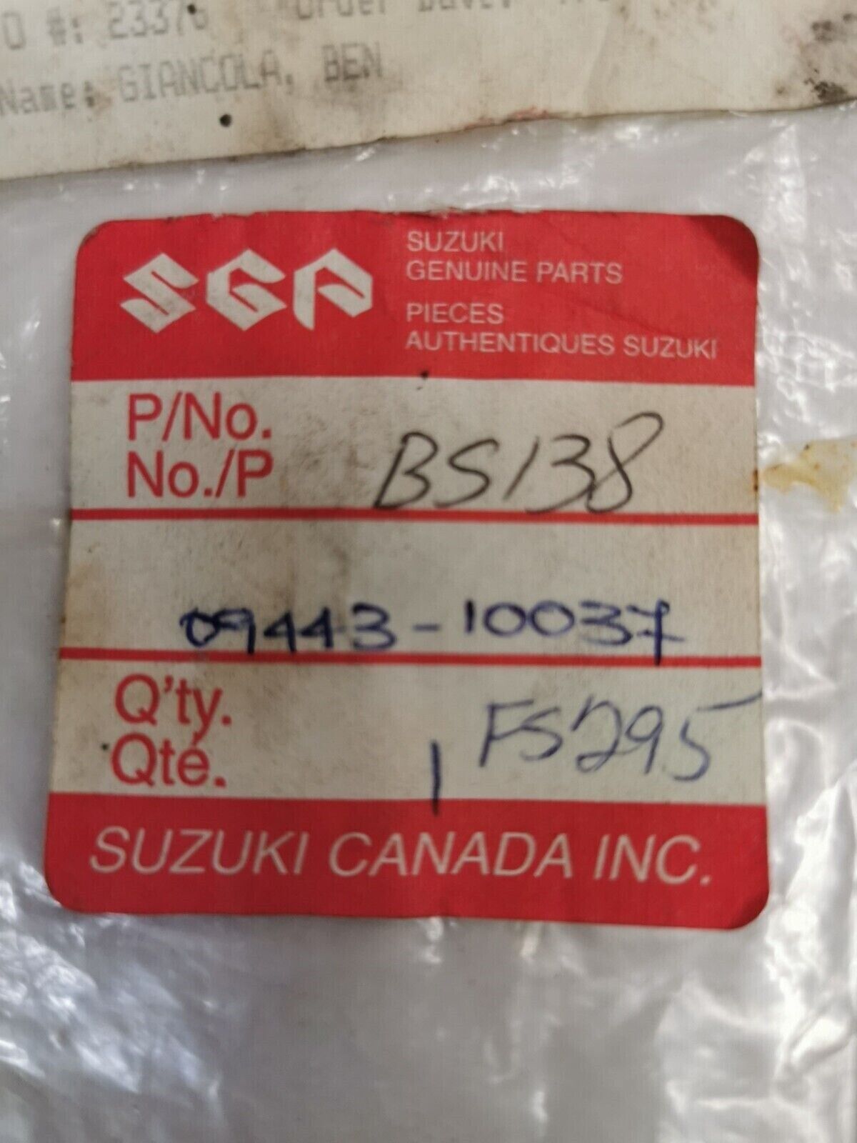 NOS SUZUKI GSX750F SPRING 09443-10037 S28