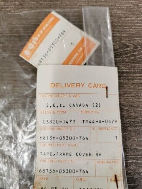 NOS SUZUKI GN125 1982 1983 1989 1991 GN125E TAPE FRAME COVER 68136-05300-764 S45