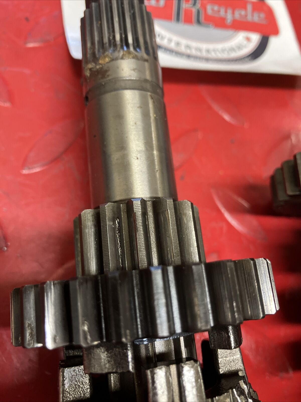 Honda XL350R 1984 transmission mainshaft countershaft main counter shaft gear