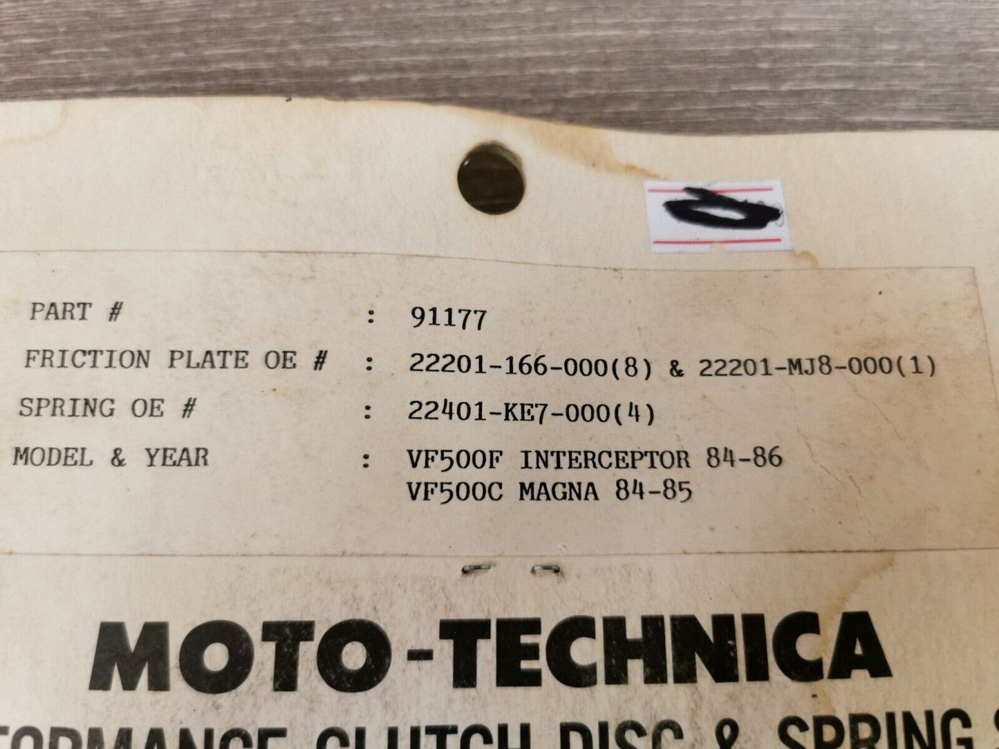 NOS MOTO-TECHNICA VF500F 1984 - 1986 VF500C CLUTCH DISC SPRING SET 91177J25