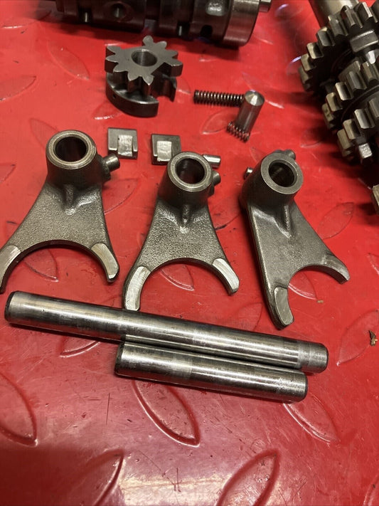 Suzuki DS100 1978 transmission gearshift gear shift drum cam forks axle shaft