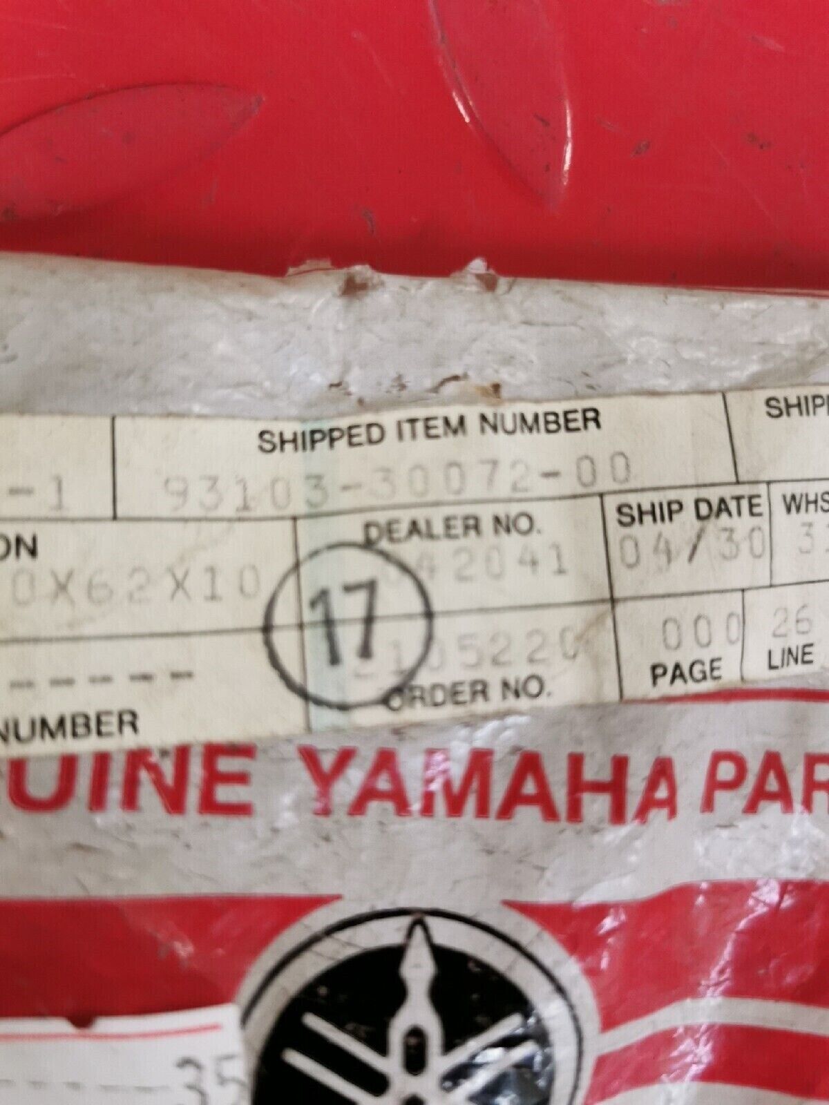 NOS YAMAHA MX360 MX250 DT250 1973 1974 OIL SEAL 93103-30072-00 Y52