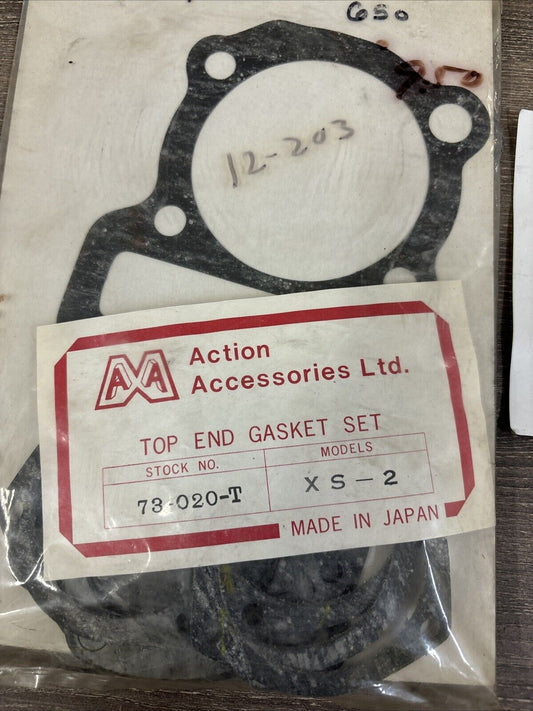 NOS ACTION ACCESSORIES XS2 TOP END GASKET KIT COMPLETE 73-020-T J63