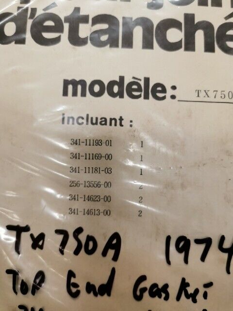 NOS Yamaha 1974 TX750A TOP END GASKET KIT SET 341-00000-20-00 341-00000-21- Y133