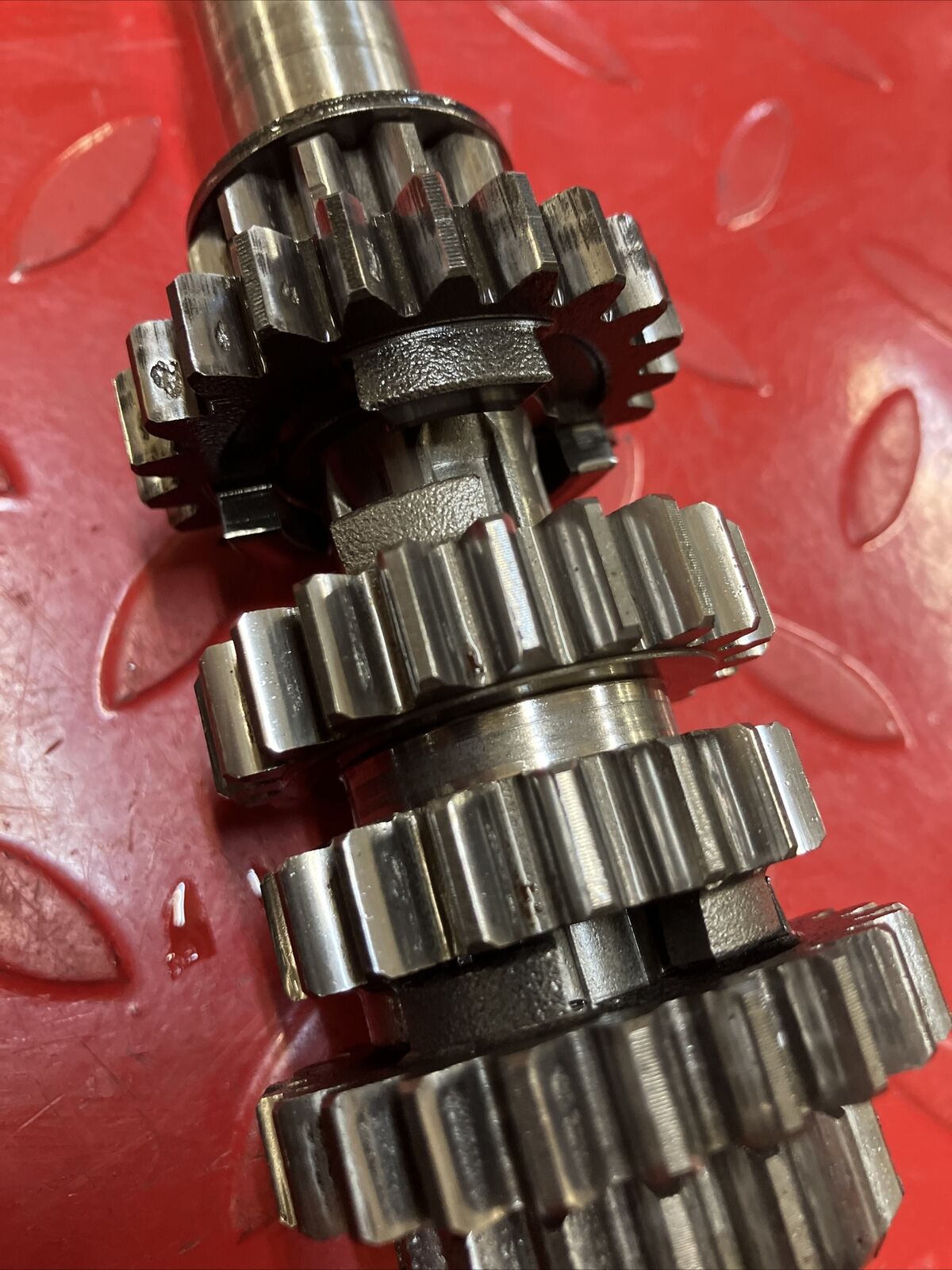 Suzuki RM125 1982 transmission mainshaft countershaft main cunter shaft gear