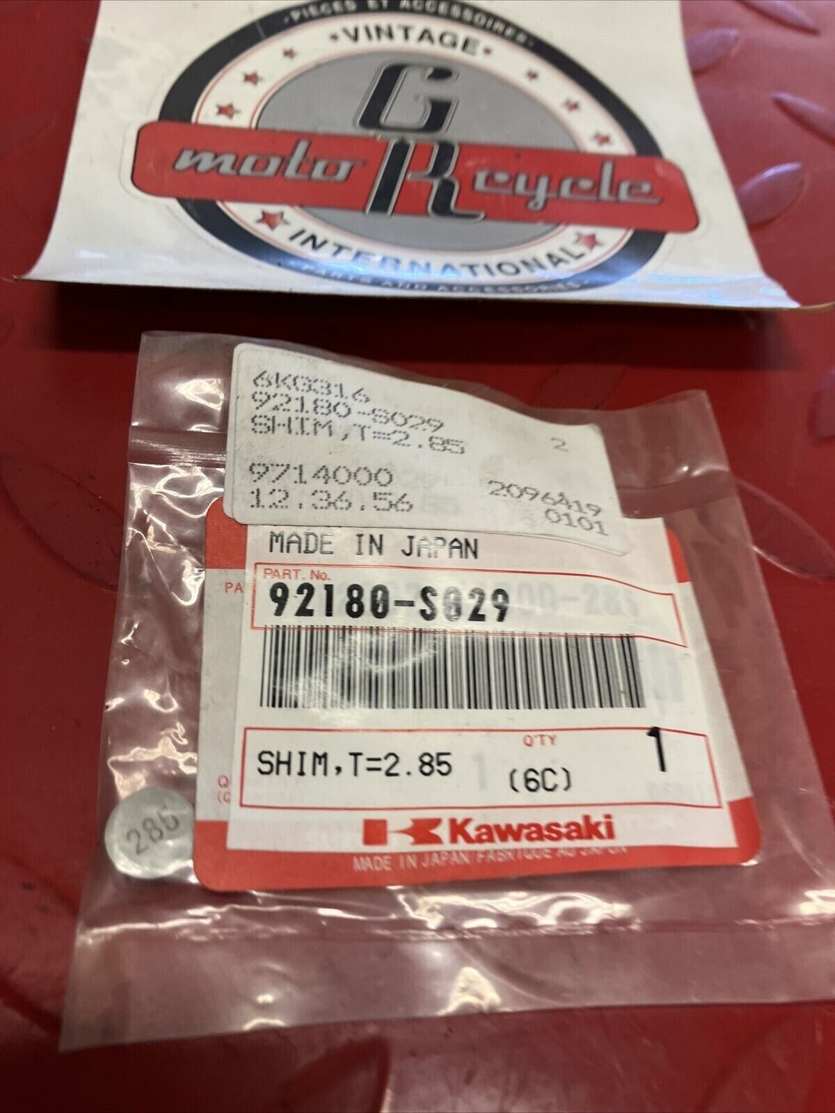 NOS KAWASAKI SHIM T=2.85 92180-S029 K12