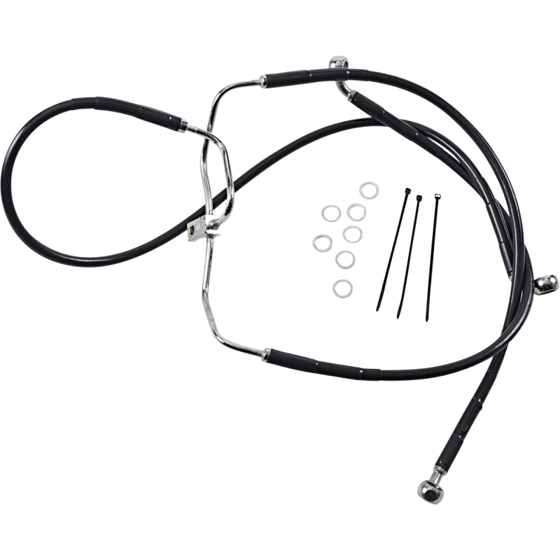 DRAG SPECIALTIES 08-17 FXDF FRT S/B BRAKE LINE KIT +8 660325-8BLK