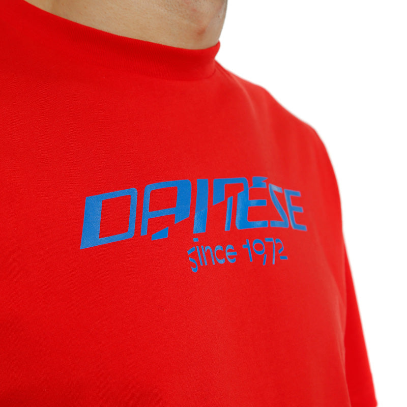 DAINESE PADDOCK LONG T-SHIRT LAVA-RED/SKY-DIVER 1896808-72F-S